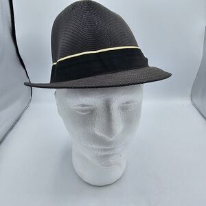 Men’s Milani Hat Designed in Italy 100% Straw Hat Size s/m Black